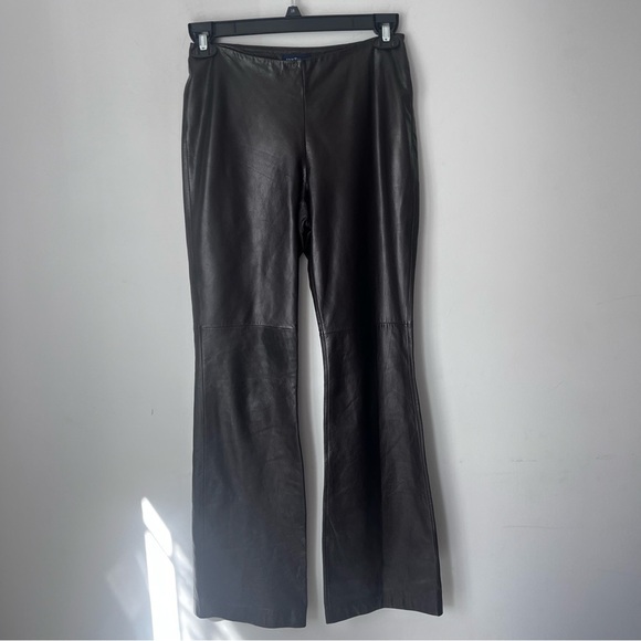 Vintage Y2K 90s ANN TAYLOR Chocolate Brown Women’s Leather Pants RARE Sz‎ 4 #